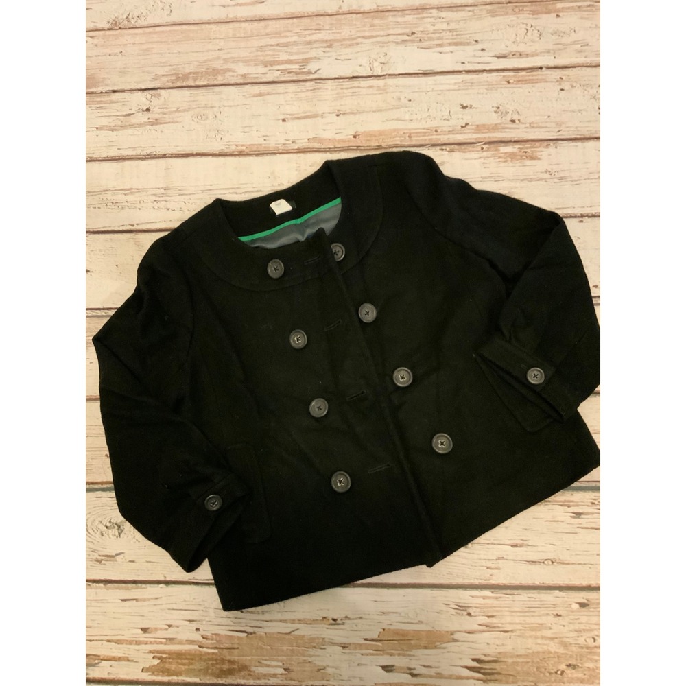 J.Crew Black Wool Cashmere Blend Double Breasted Jacket Style 85797 Size 8